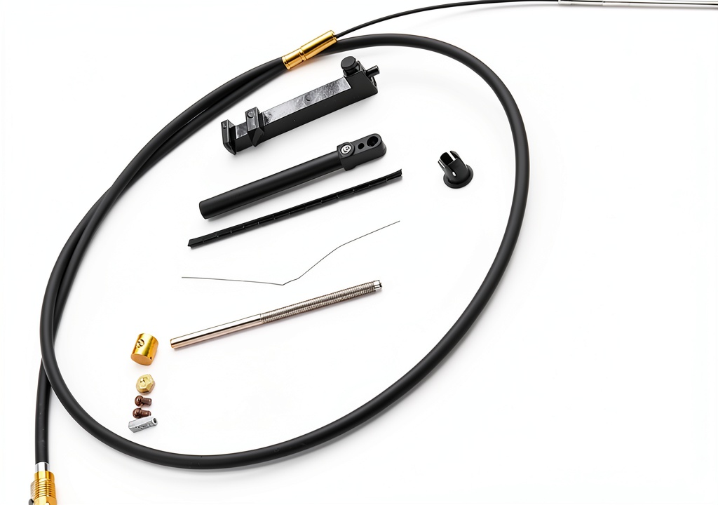 Installing Gledewen Mercruiser shift cable in a boat engine compartment