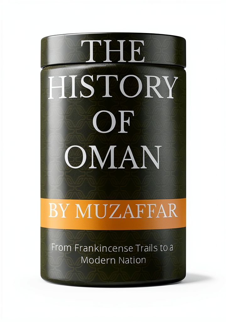 Installing Oman History Kindle eBook by Muzaffar – 238‑Page Arabian Peninsula on a wooden desk
