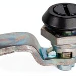 Black Steel Cam Lock Latch Quarter Turn (for Electric Panels, Cabinets, HVAC, Machinery Cover, RV, Camper, Truck) - Operates by Screwdriver - Slot - IP65 Fully Dust Tight - Waterproof - # 060.4.4.120-0