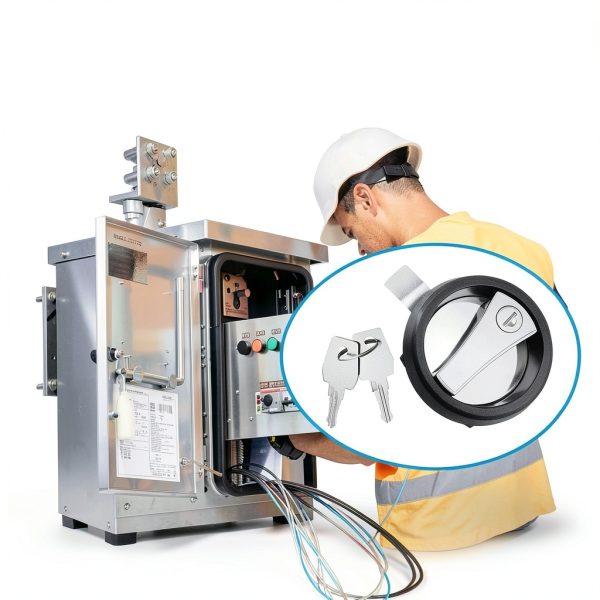MS901 Cam Lock Round Security Black Zinc Alloy Industrial Cam Latch-5