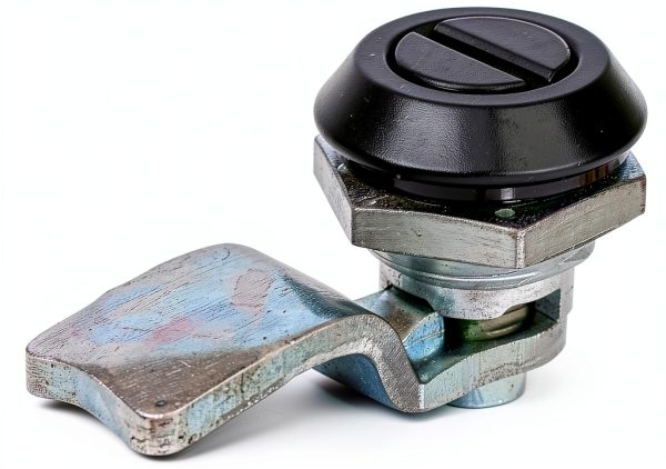 Black Steel Cam Lock Latch Quarter Turn (for Electric Panels, Cabinets, HVAC, Machinery Cover, RV, Camper, Truck) - Operates by Screwdriver - Slot - IP65 Fully Dust Tight - Waterproof - # 060.4.4.120-1