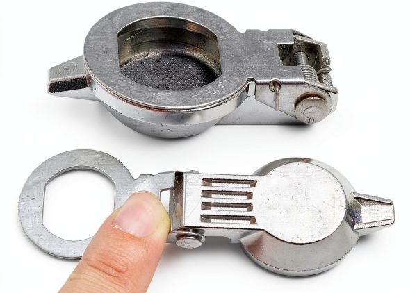 Heyous Silver Cam Lock Dust Cover 2pcs Zinc Alloy Latch for 16mm-3