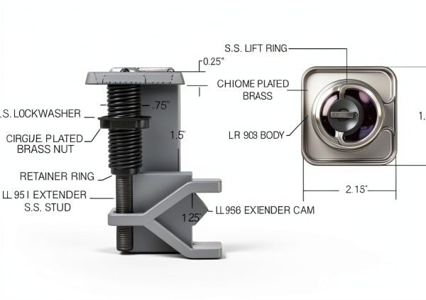 LL950 Lock Latch by Sarasota Quality Products Cam Latch Brass Key Lock-1